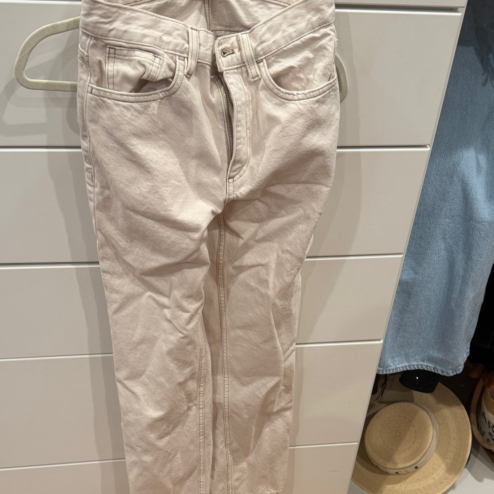 Mango Cream Straight Leg Women's Jeans
